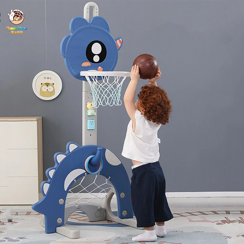 

Baby Indoor Slide with Golf Set Adjustable Small Playground Toys Indoor Shoot Basketball Sports Toys for Children Gift HM118