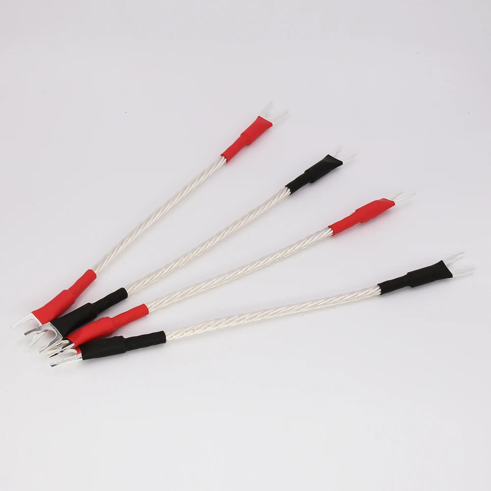 Set 200mm Hiend Audio Occ Silver Plated Jumper Cable Hifi Speaker Jumper Speaker Cable Audio