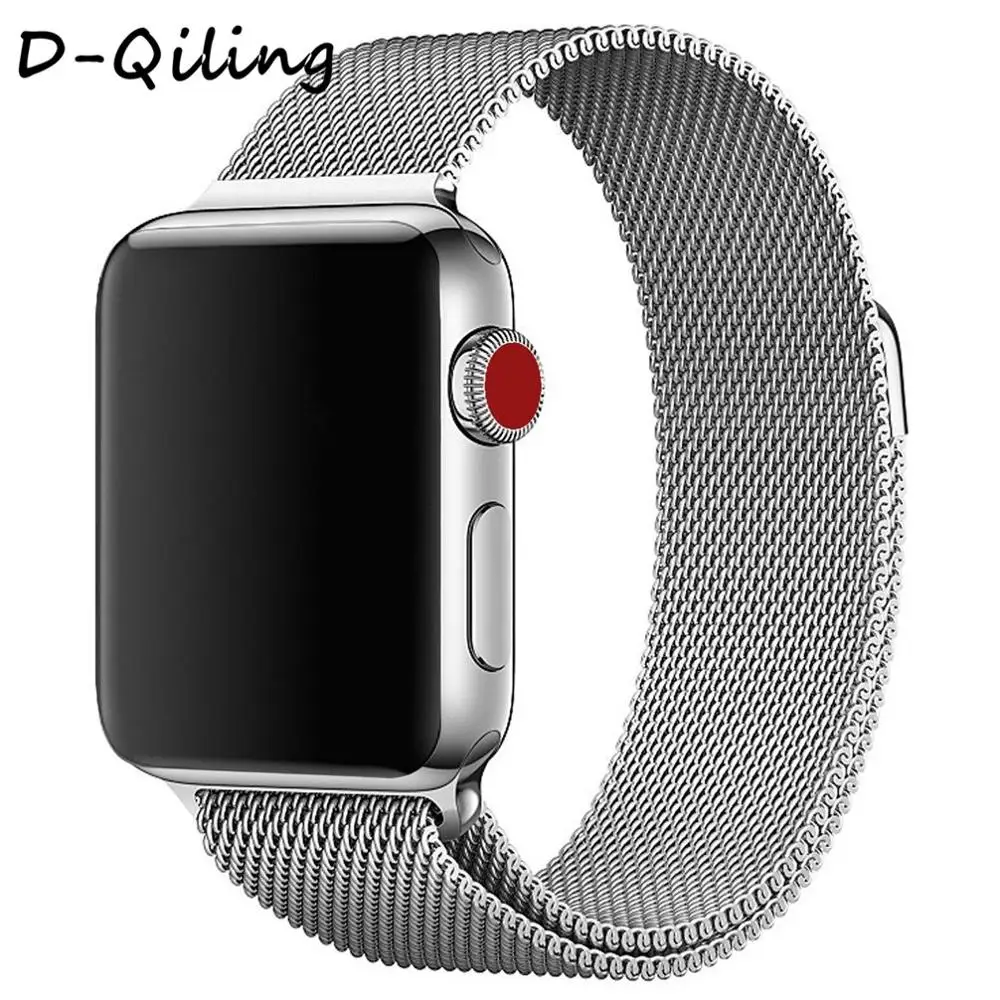 silver Миланская петля для Apple Watch ремешок iWatch 3 ремешка 42 мм 38 мм браслет из нержавеющей стали ремешок для Apple watch 4 44 мм 40 мм - Цвет ремешка: silver