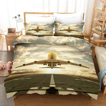 

Airplane 3d Bedding Set Duvet Covers Pillowcases Children Room Decor Comforter Bedding Sets Bed Linen 06
