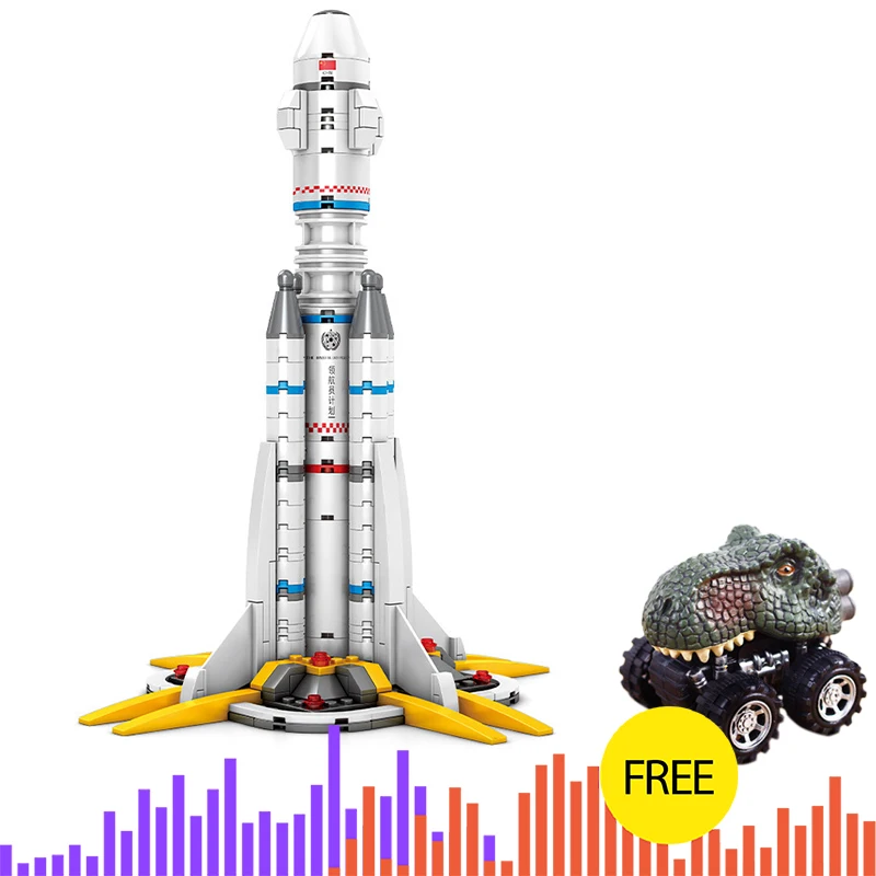 

SEMBO Wandering Earth Spaceport Space Shuttle Center Rocket Building Block Bricks Kids Free Four-wheel Drive Toys For Children