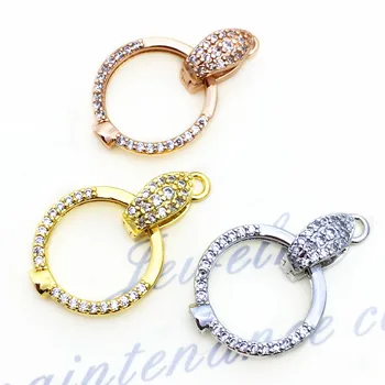 

Clasps For Jewelry Making Fastening Accessories 925 silver plating Cubic Zirconia Clasps For DIY Pearls Necklace Bracelet Clasp