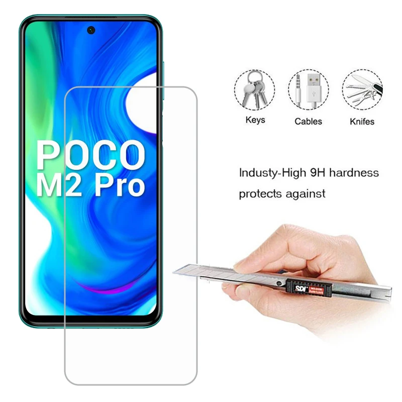 2 шт. закаленное стекло для Xiaomi Poco M2 Pro защита экрана 9D Защитное xiami M2003J6CI