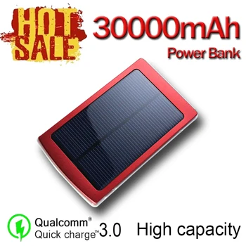 

Hot 30000mAh Solar Power Bank Portable Travel Mobile Power Solar Panel Automatic Charging in the Sun External Battery Charger