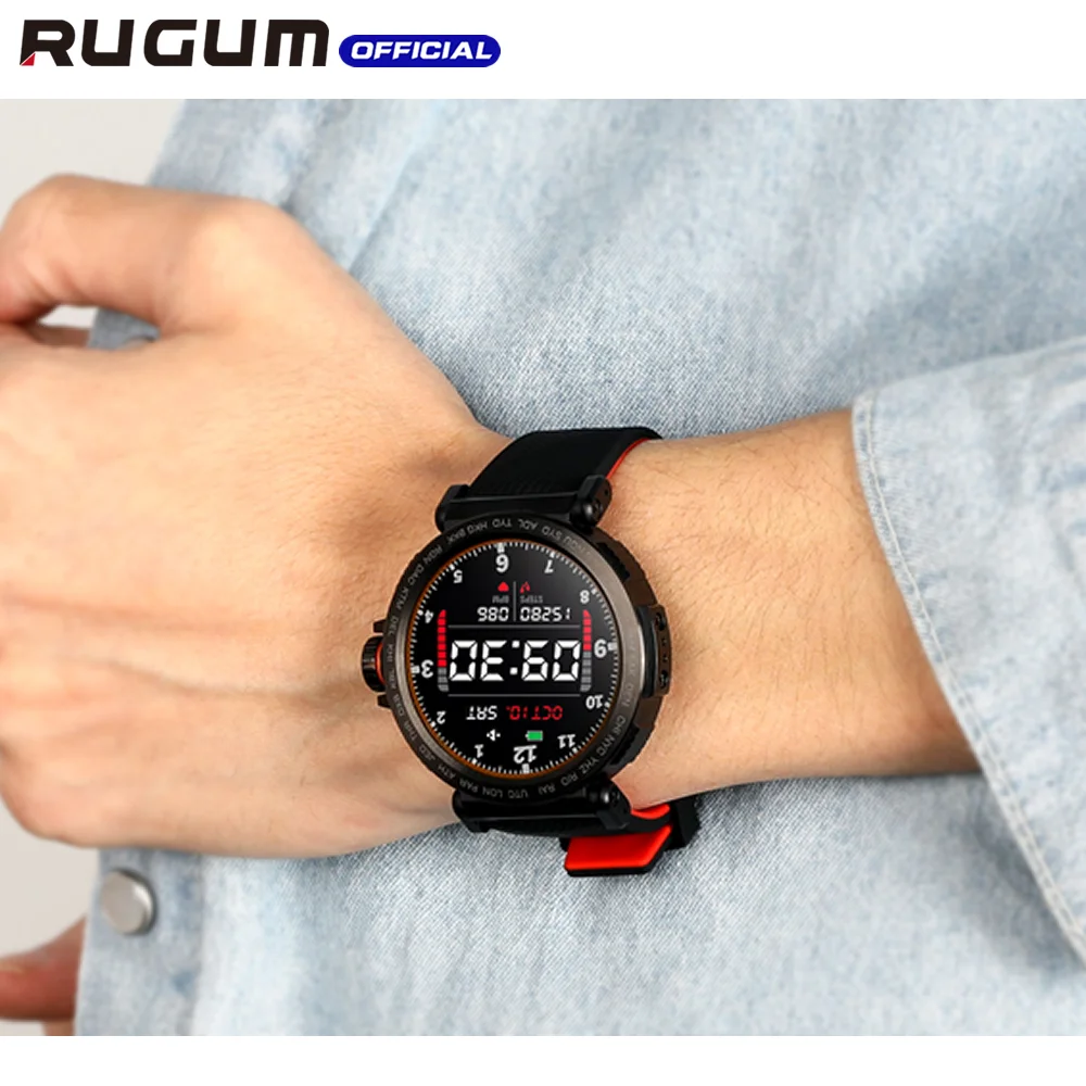 Смарт-часы RUGUM S18, фитнес-часы, полный экран, сенсорные Смарт-часы, водонепроницаемые спортивные часы, монитор сердечного ритма для мужчин и женщин