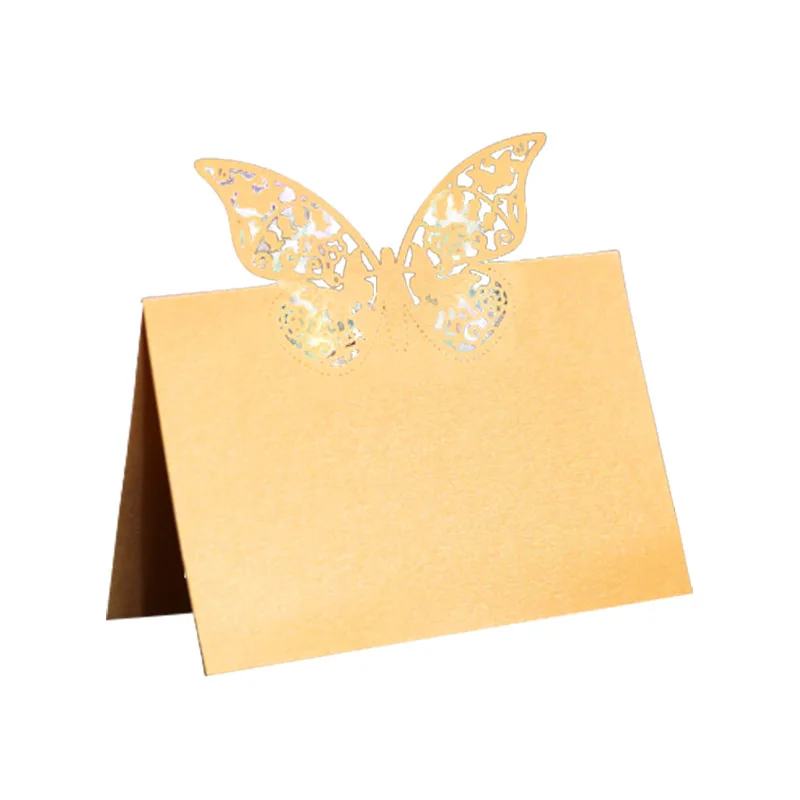 50pcs Butterfly Laser Cut Table Name Place Cards Lace Name Message Setting Card Seat Wedding Birthday Party Favor Table Decor