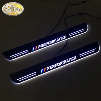 

SNCN 4PCS Acrylic Moving LED Welcome Pedal Car Scuff Plate Pedal Door Sill Pathway Light For BMW X5 E70 F15 2007 - 2016 2017