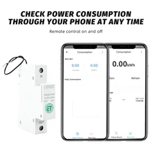 Disjoncteur WIFI Rail Din 63A, commutateur intelligent, télécommande par application Ewelink pour maison intelligente, 18mm 32A/63A avec fonction de mesure 