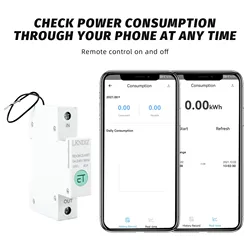 Disjoncteur WIFI Rail Din 63A, commutateur intelligent, télécommande par application Ewelink pour maison intelligente, 18mm 32A/63A avec fonction de mesure 