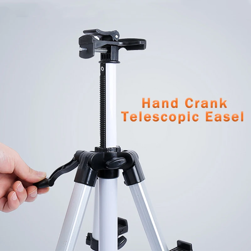 AngelMark Art Painting Display Easel Aluminum Alloy Easel Hand Crank Telescopic Tripod Stand Sketch Drawing Travel Retractable