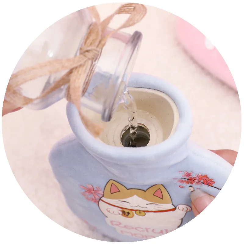 Cartoon Cute Hot Water Bottle 350ml Soft Warm Hot Water Bag Girls Kids Hand Warmers Portable Handwarmer for Ladies Cartoon Cute Hot Water Bottle 350ml Soft Warm Hot Water Bag Girls Kids Hand Warmers Portable Handwarmer for Ladies
