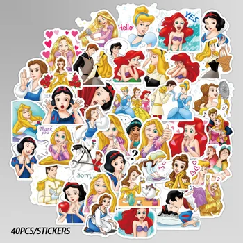

40Pcs Princess Stickers Beautiful Waterproof Sticker for Car Luggage Suitcase Decor Toys for Children Computer Notebook