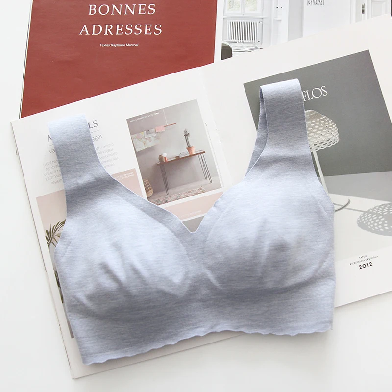 Wasteheart Для женщин мода осень розовый зеленый Bralette Беспроводной бесшовный цельный бюстгальтер из хлопка бюстгальтеры с чашками категории A, B, студент мягкий Девичья бюстгальтеры