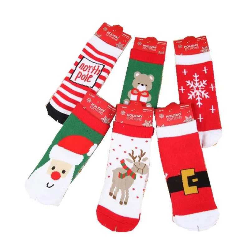 6pairs/lot Winter Cotton thick socks Baby Socks Children In The Tube Gift Christmas Socks TWS0364
