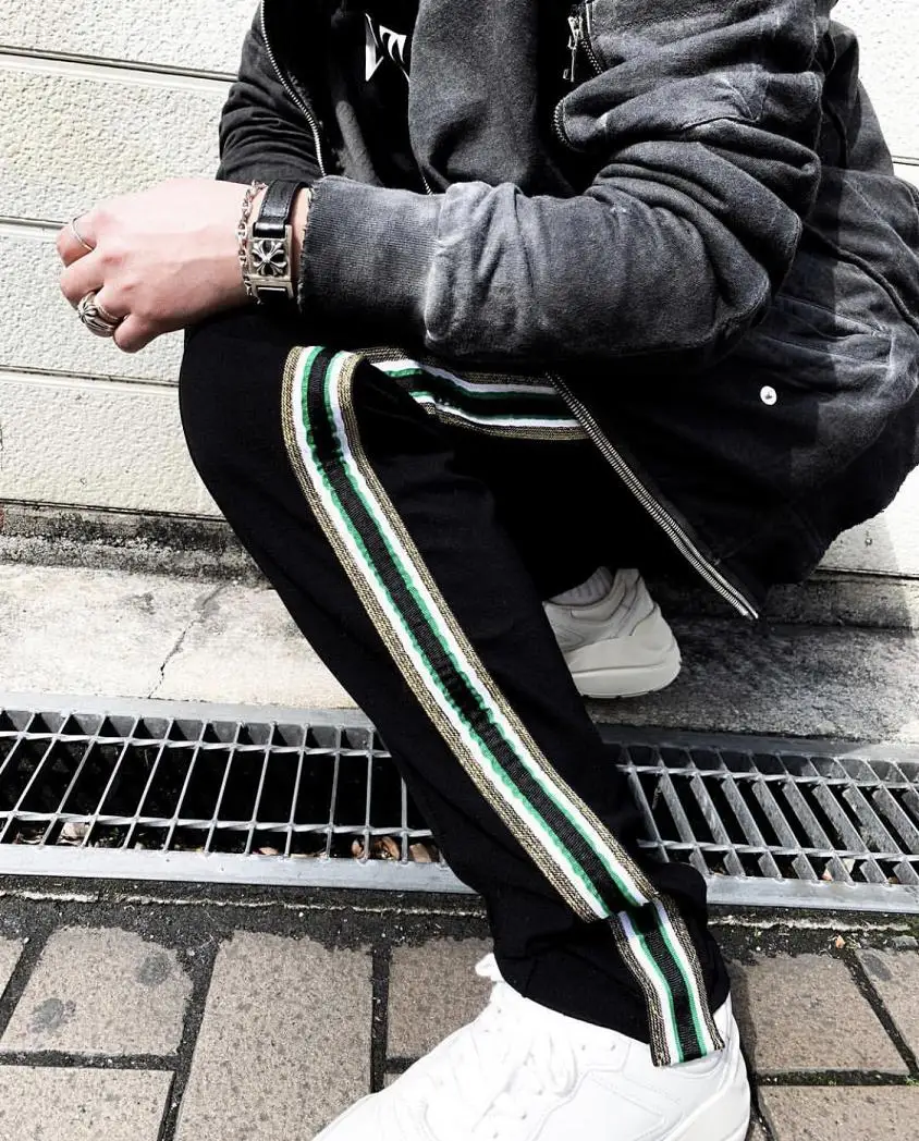 20SS RHUDE Traxedo Pants men women1:1 side ribbon Joggers Trousers Hip Hop Elastic Waist Pant Sweatpants Biker RHUDE Pants