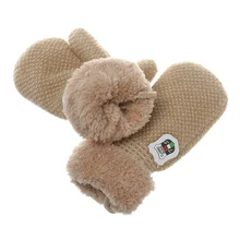 Новинка; зимние теплые детские варежки с длинными пальцами; вязаные перчатки для мальчиков и девочек; Мультяшные перчатки для детей; теплые перчатки для малышей