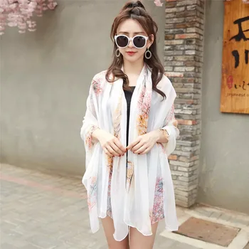 

L1063 Fashion Women Scarves Soft Wraps Printed Soft Silk Shawl Wrap Scarf Beach Scarves Exquisite Spring Shawls Wrap