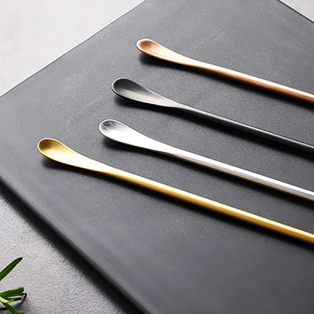 Горячая 22 см кухня портативный длинной ручкой нержавеющая сталь кофе смешивания Мороженое ложка