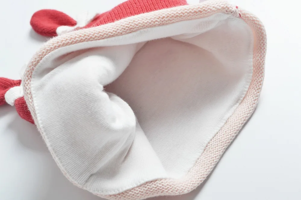 Шапка для девочек, комплект с шарфом, зимняя шапка, Флисовая теплая детская одежда с рисунком Красного кролика, Осенние аксессуары