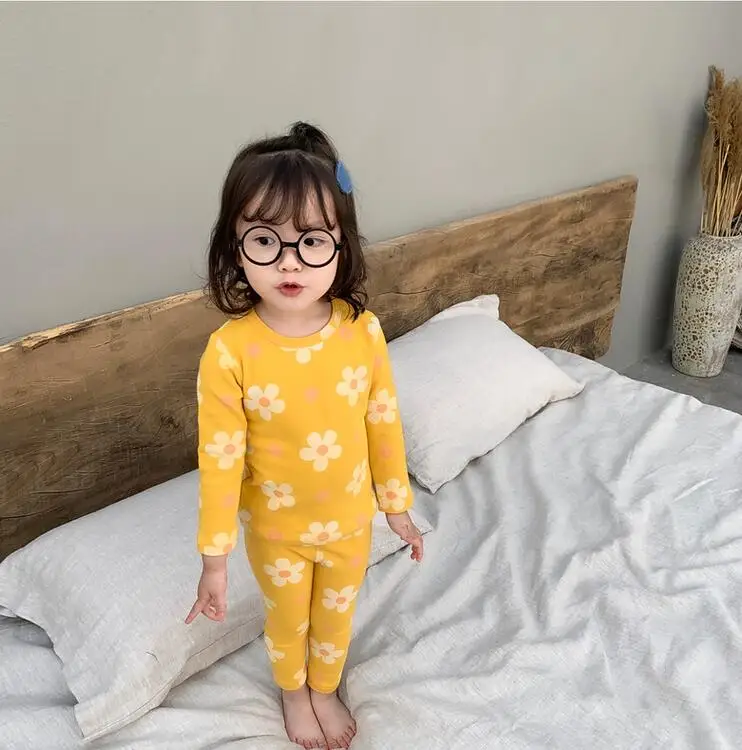 pic Комплект из 2 предметов для девочек, футболка+ длинные штаны, Модный осенне-зимний костюм для девочек 1-6 лет - Цвет: pic