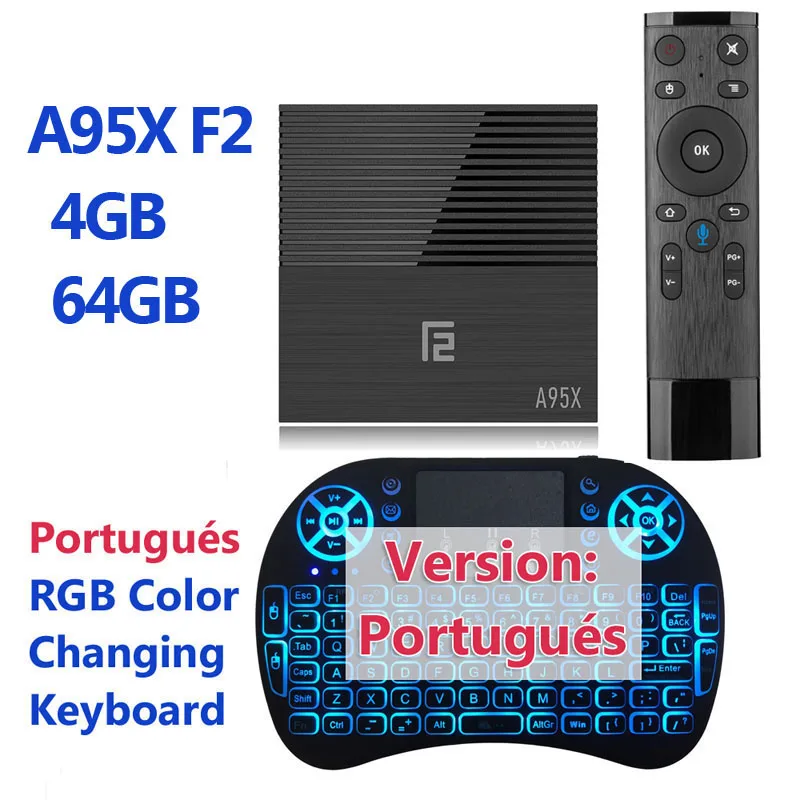 Новая ТВ-приставка с голосовым управлением 4K Android 9,0 A95 F2 4 ГБ 32 ГБ 64 Гб смарт-видео медиаплеер приставка 2,4G/5G Wifi глобальная Универсальная - Цвет: 4GB 64GB Set Pt