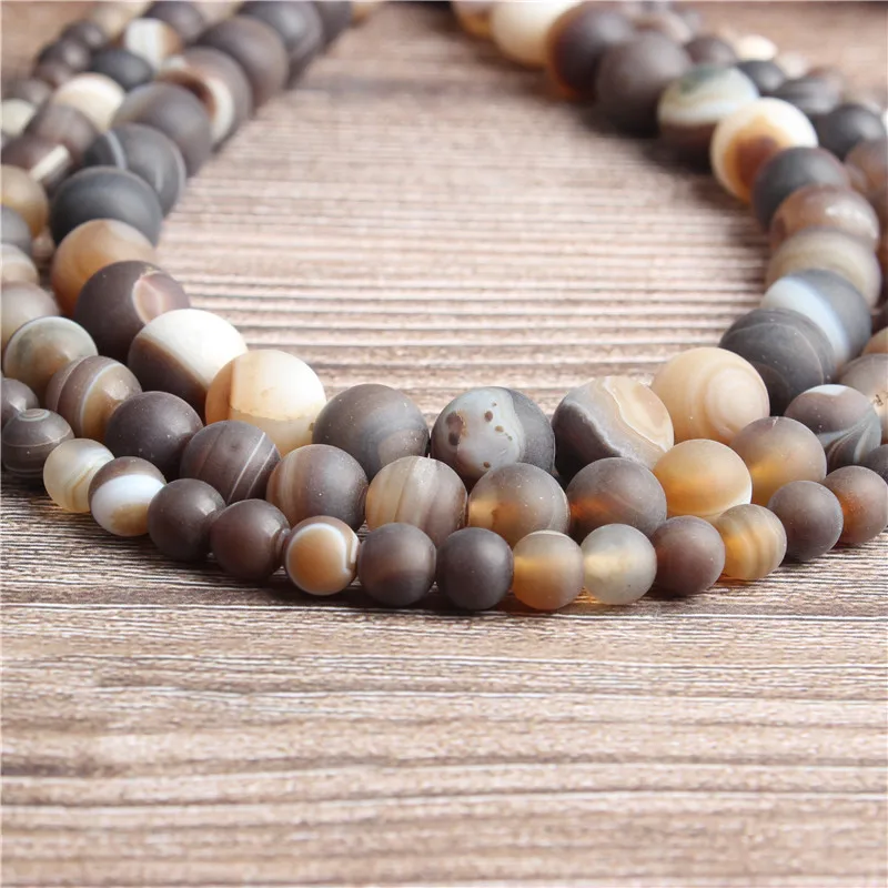 Coffee agate Ланьли натуральный ювелирные изделия из жемчуга 4/6/8/10 мм натуральный камень матовый незакреплённые бусины серии подходит для браслетов или бус своими руками аксессуары - Цвет: Coffee agate