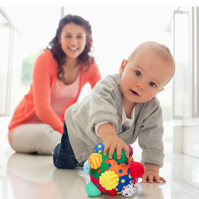 teytoy Developmental Bumpy Ball, USB Charged Bouncing Crawl Ball Toy Baby Sensory Toys Music Shake Dancing Balls Multicolor Ball 4