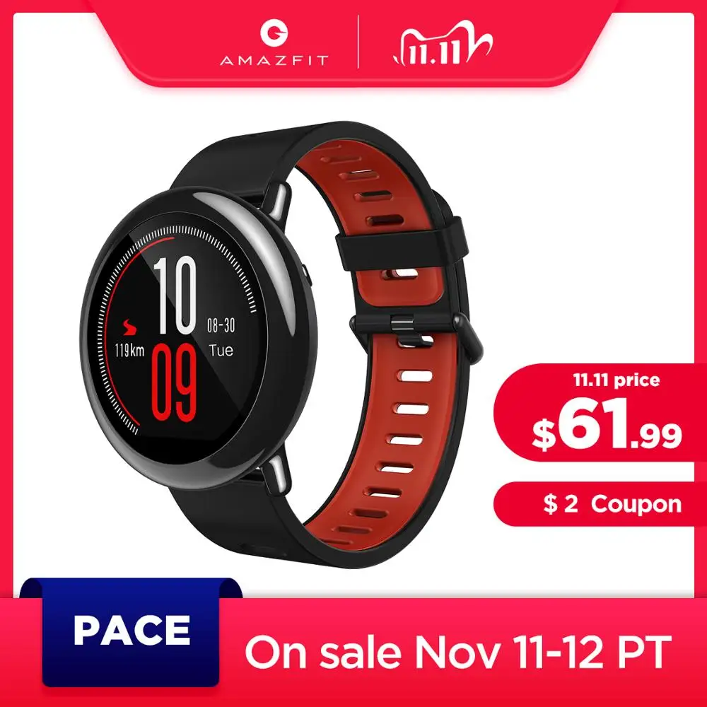 

Original Amazfit Pace Smartwatch Amazfit Smart Watch Bluetooth Notification GPS Information Push Heart Rate Monitor for Android