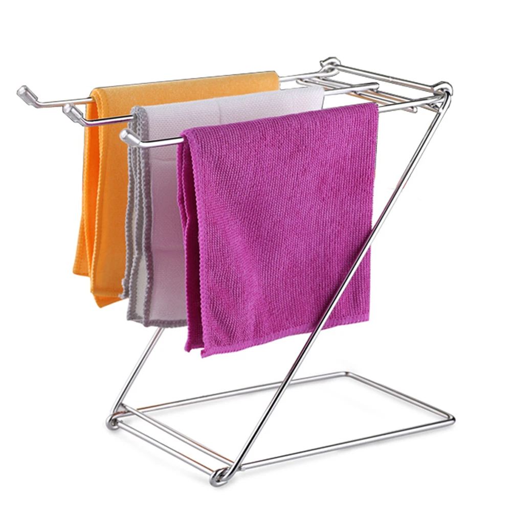 Rags Towel Rack Stainless Steel Foldable Kitchen Free Standing Home Table Stable Bathroom Holder Space Saving Daily Life Towel Racks Aliexpress