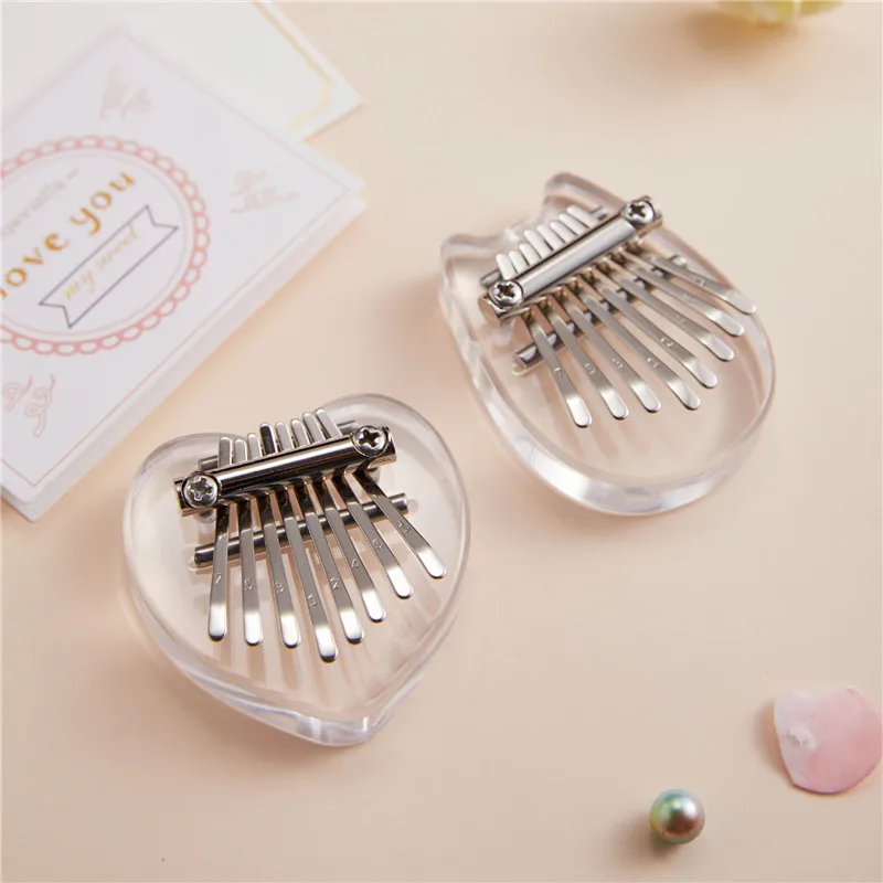 

Portable Thumb Piano Crystal Transparent Kalimba Instrument 8 Keys Mini Thumb Piano Musical Instrument for Beginner Piano Tools