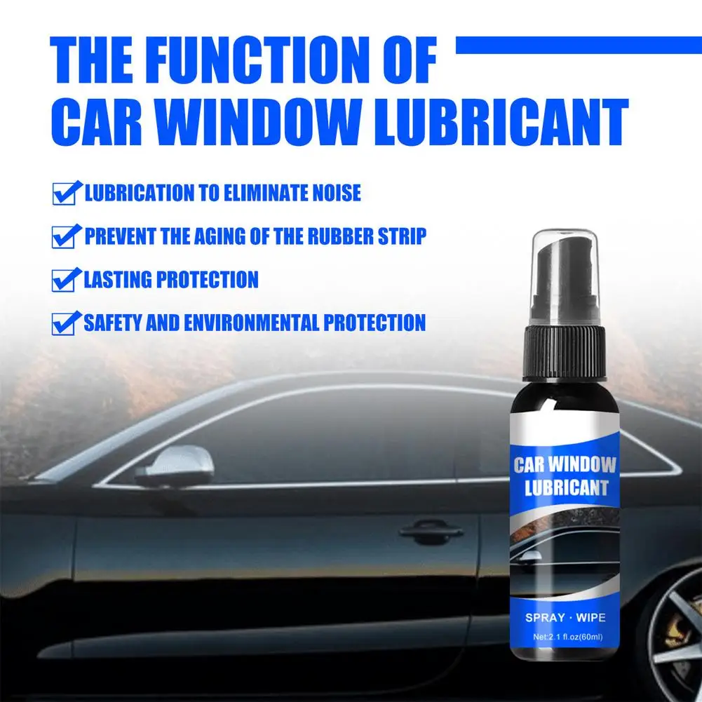 60ml Car Window Lubricant Car Door Noise Reduction Lubricants Spray Auto Rail Maintenance Anti-rust Grease Sprays Protection