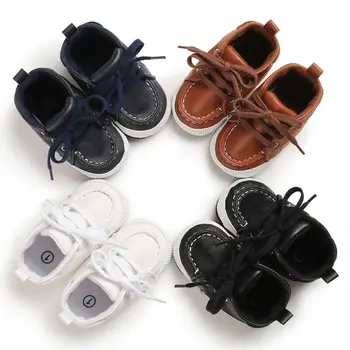 

Toddler First Walkers Newborn Leather Soft Sole Shoes PU Leather Baby Kids Girls Boy Prewalker Shoes 0-18M