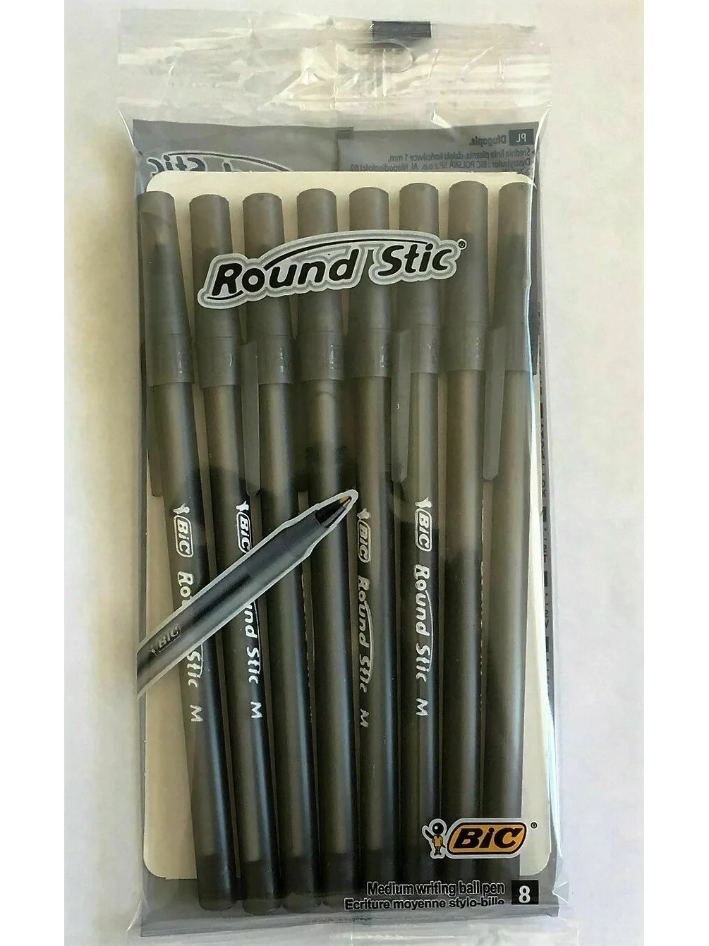 8-bolis Bic круглые ручки с черными чернилами Boligrafo средняя шариковая ручка байро
