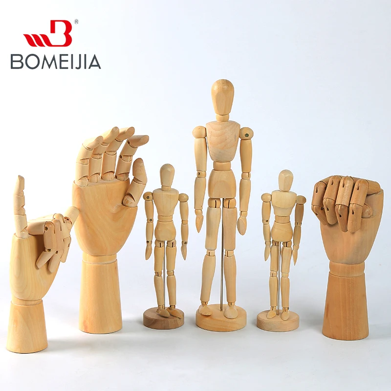 Wooden Hand Man Wood Drawing Sketch Mannequin Modle Artist Movable Limbs Human Male Miniatures Figurines Decoration Crafts nightclub male singer bar dj rock punk ds costume feather vest decoration ds performance costumes male