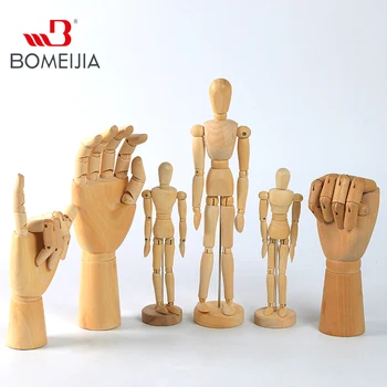 

Wooden Hand Man Wood Drawing SKETCH Mannequin Modle Artist Movable Limbs Human Male Miniatures Figurines Decoration Crafts