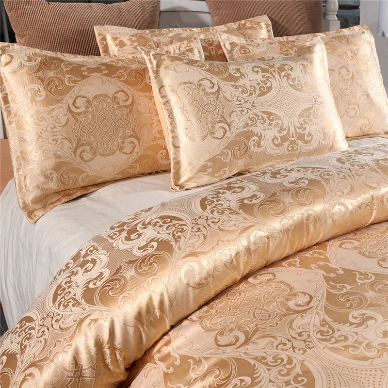 WarmsLiving Luxury Jacquard Bedding set Single Queen King Size Bed Linen Quilt Cover 100% polyester