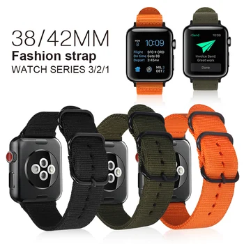

Woven Nylon Replacement Band for Apple Watch series 4 5 40mm 44mm Soft Strap for Iwatch series 3 2 1 38MM 42MM