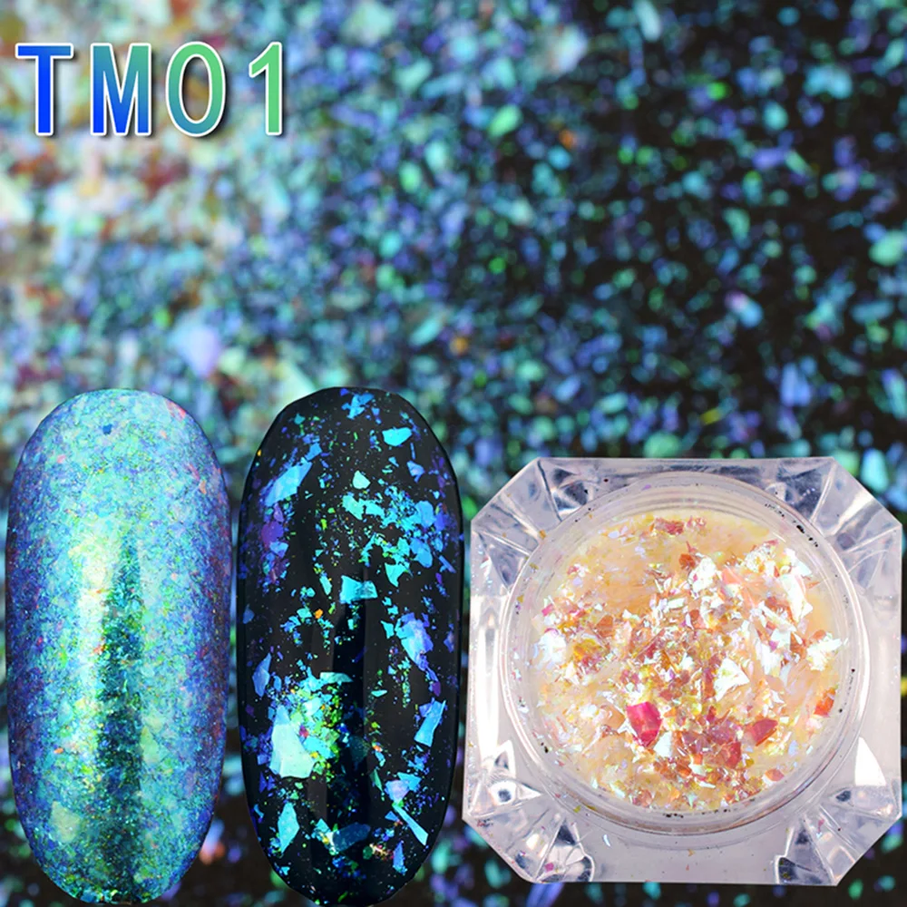 BEAUTYBIGBANG 0,15 г Хамелеон блеск для ногтей хлопья блестки порошок прозрачный хром пигмент блестки Маникюр Порошок для ногтей Decora - Цвет: 1