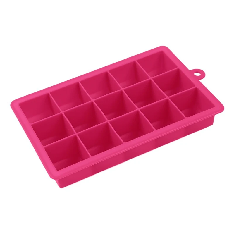 New DIY Big Ice Cube Mold Square Shape Silicone Tray Fruit Maker 15 Lattice Bar Kitchen Accessories AUG889