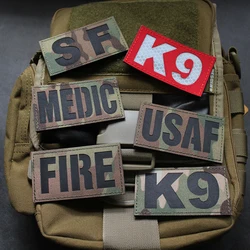 Parches reflectantes de nailon K9 SF FIRE USAF, insignias luminosas para ropa, pegatinas de mochila