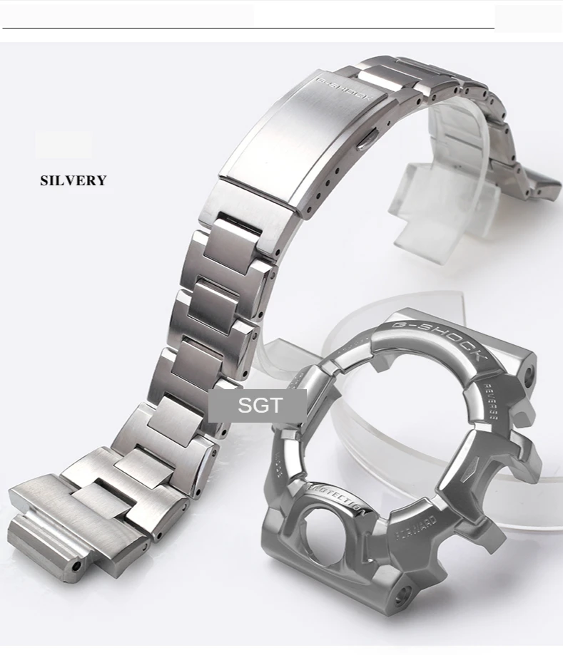 Ремешок для часов из нержавеющей стали 316 серебристый золотой с металлической