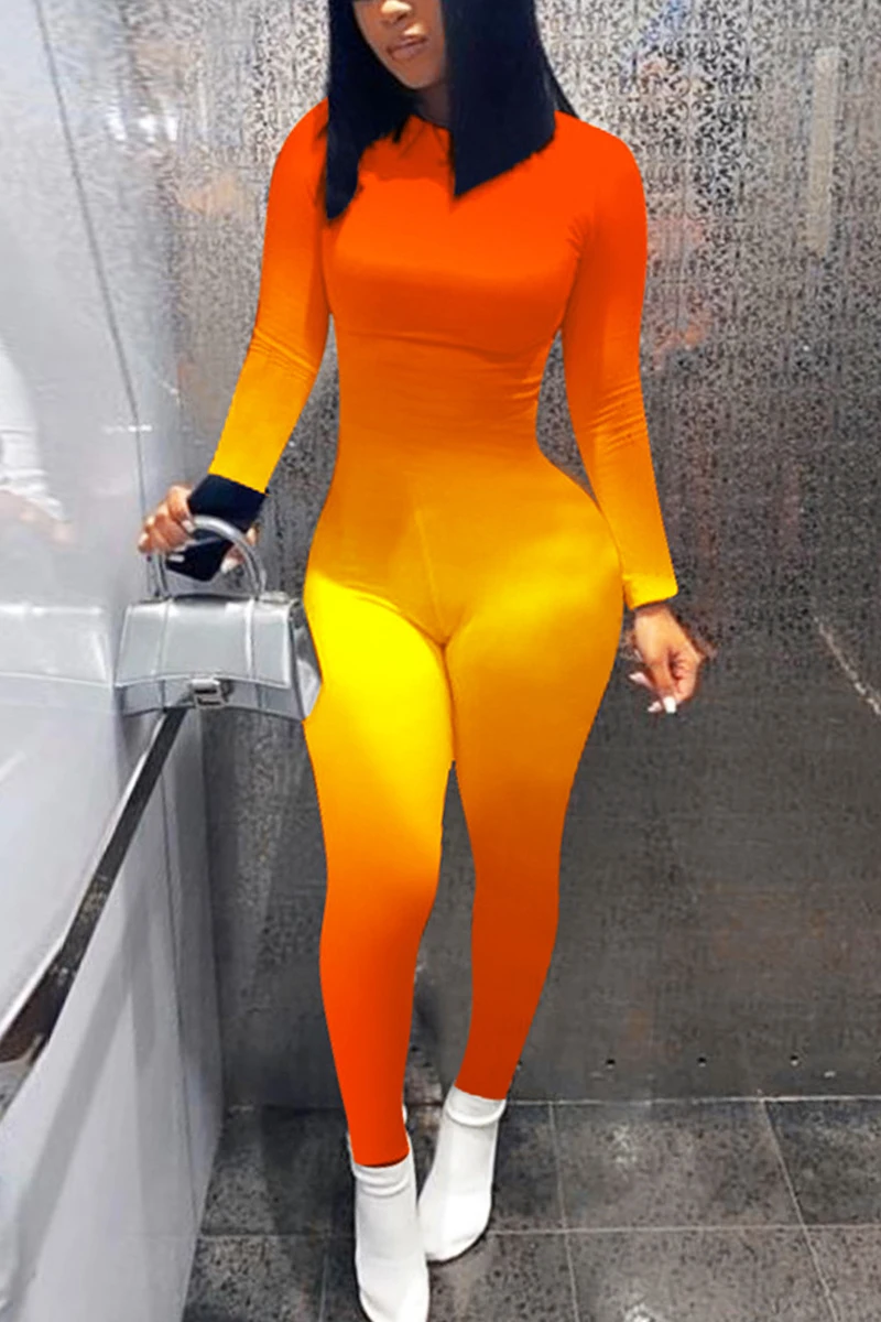 Mono fluorescente ajustado de manga larga delgada para mujer, ropa deportiva, pantalones largos, monos de talla grande XL 2020