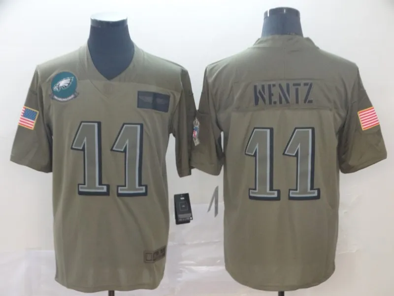 COLOR AS PHOTO SHOWN Stitiched, Philadelphia, 11 Carson Wentz 20 Brian Dawkins 43 Darren Sproles Elite для мужчин Eagles Jersey Olive/Gold - Цвет: COLOR AS PHOTO SHOWN
