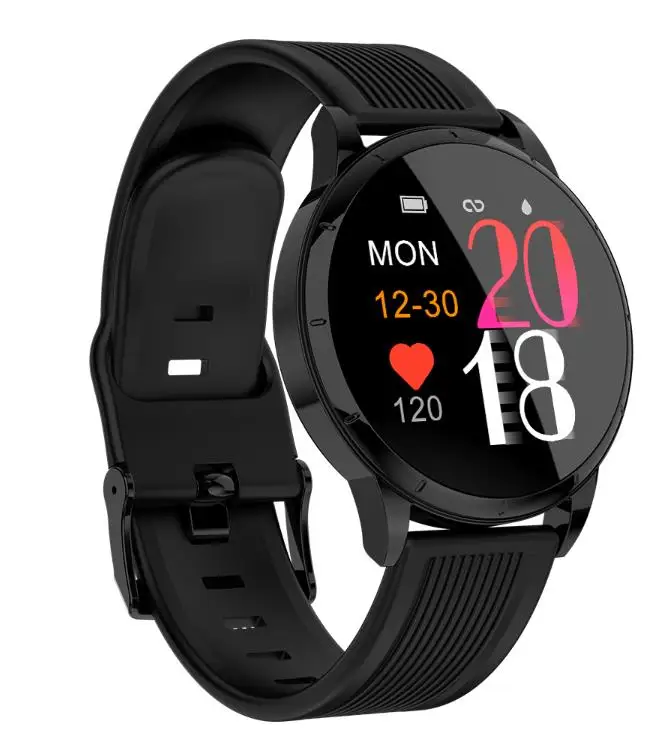Водонепроницаемый MK07 Смарт IP67 часы из закаленного стекла Интеллектуальный трекер активности фитнес монитор сердечного ритма спортивные мужские женские умные часы - Цвет: BLACK