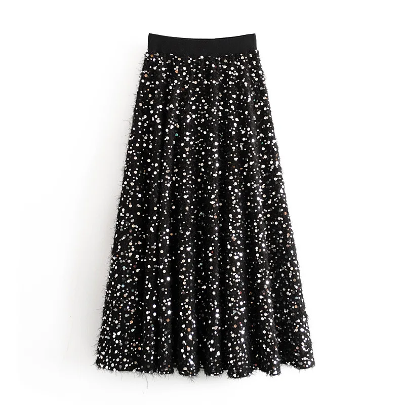 

2020 New Style Europe And America WOMEN'S Dress New Style Fashion Trend of the Wind Sequin Pearl Skirt