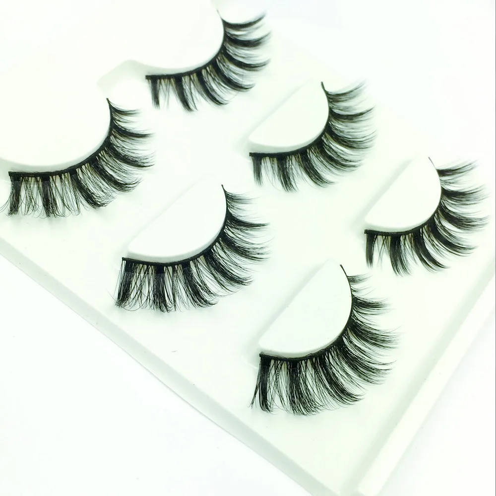 

new 3d stereoscopic false eyelashes 3pairs faux mink eyelashes handmade thick eyelashes visofree lash extension eyelashes makeup