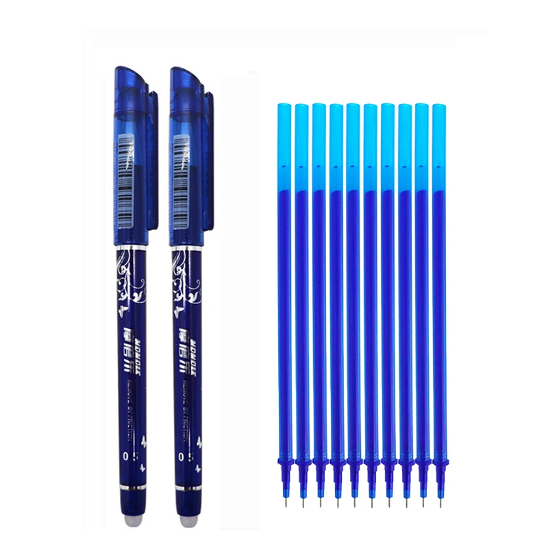 

2+10Pcs/Set 0.5mm Erasable Pen Refill Rod Blue/Black/Red Ink Gel Pen Refill Washable School Office Supplies Writing Stationery