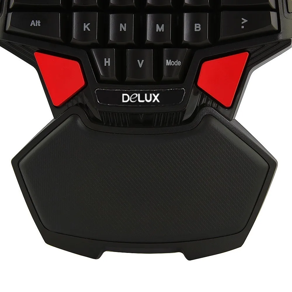 Delux T9 профессиональная игровая мини-Ручная клавиатура Проводная эргономичная светодиодный свет компьютерная игровая клавиатура для Overwatch Gamer