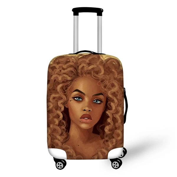 HaoYun мультяшный пыленепроницаемый багажный чехол для девочек в африканском стиле, чехол для чемодана, афро-художественный дизайн, водонепроницаемые дорожные аксессуары - Цвет: CDWX3986LMS