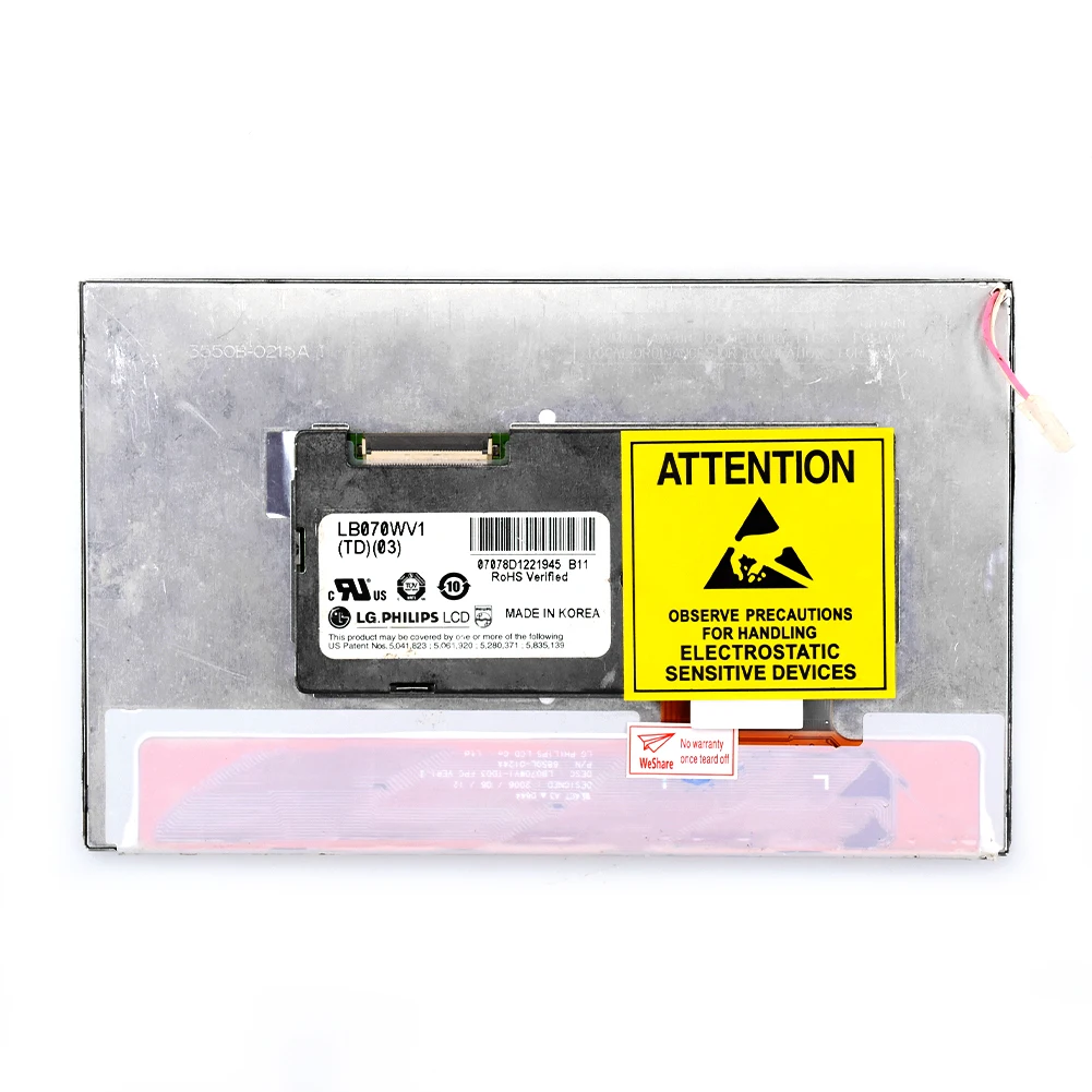 03, LA070WV1-TD03, LA070WV1(TD)(03), 800(RGB) x 480, 60Hz, 40 pinos, sem toque